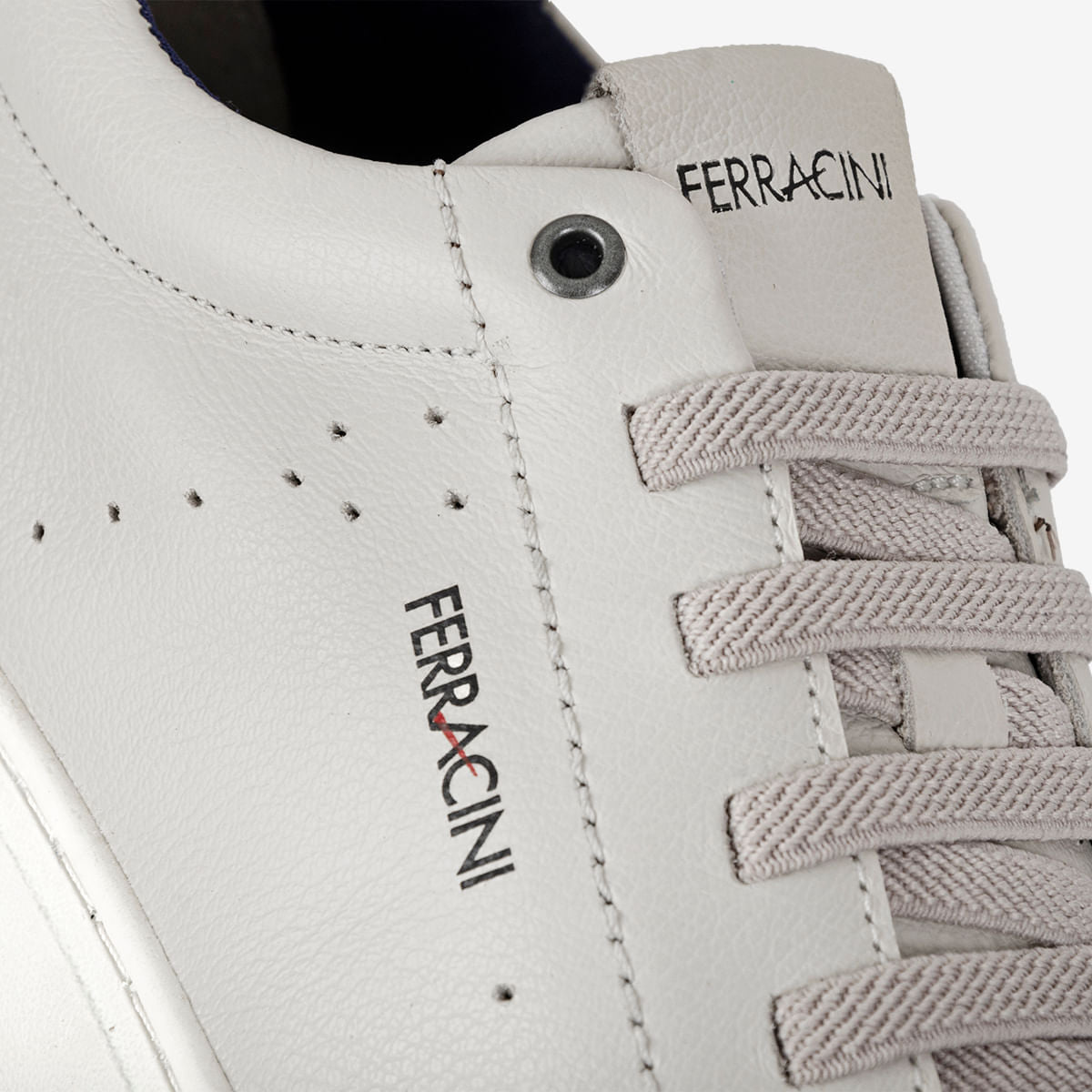 Sapatênis Masculino de Couro Branco Gelo Gold | Ferracini - Image 4