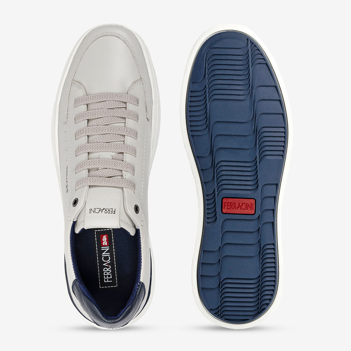 Sapatênis Masculino de Couro Branco Gelo Gold | Ferracini - Image 3