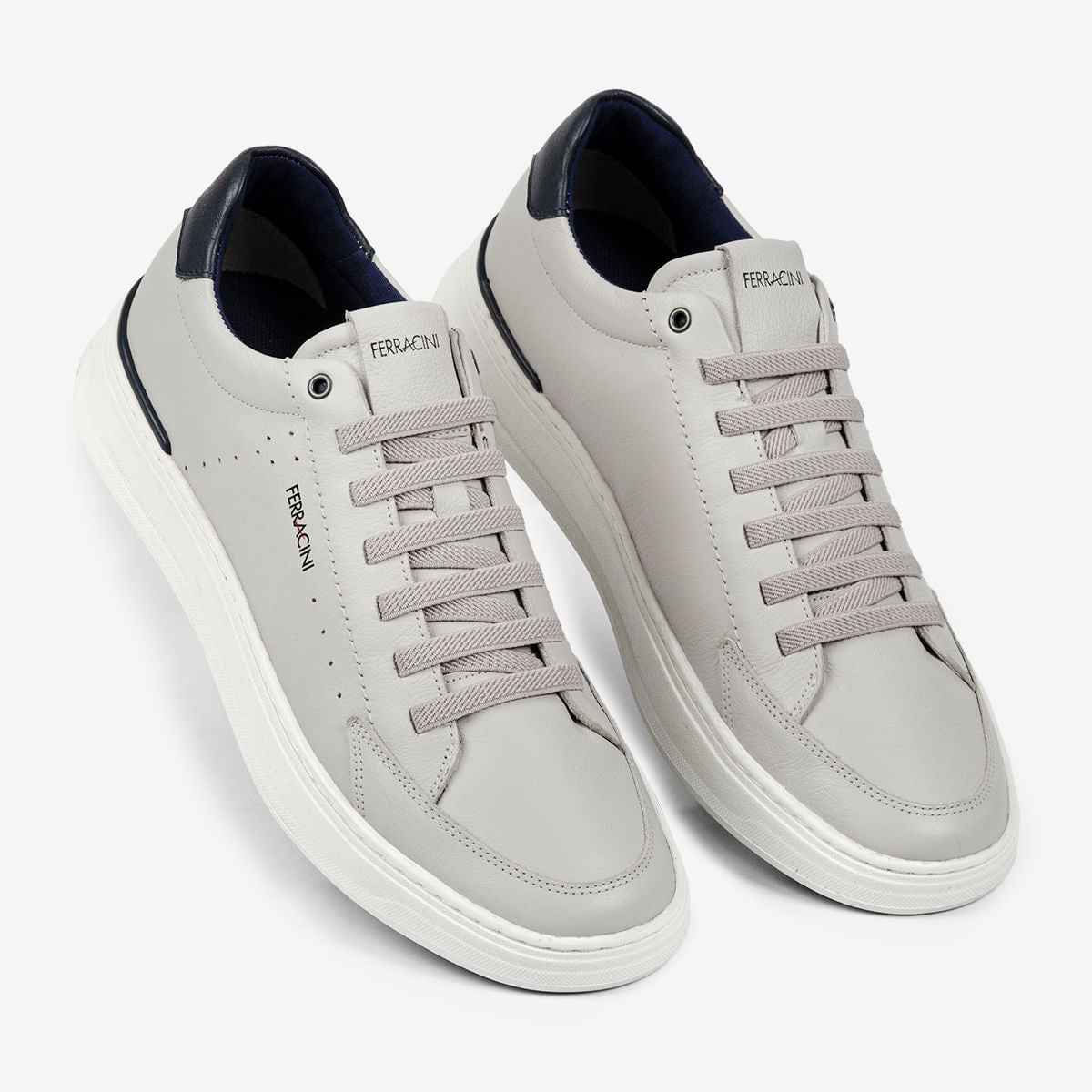Sapatênis Masculino de Couro Branco Gelo Gold | Ferracini - Image 2