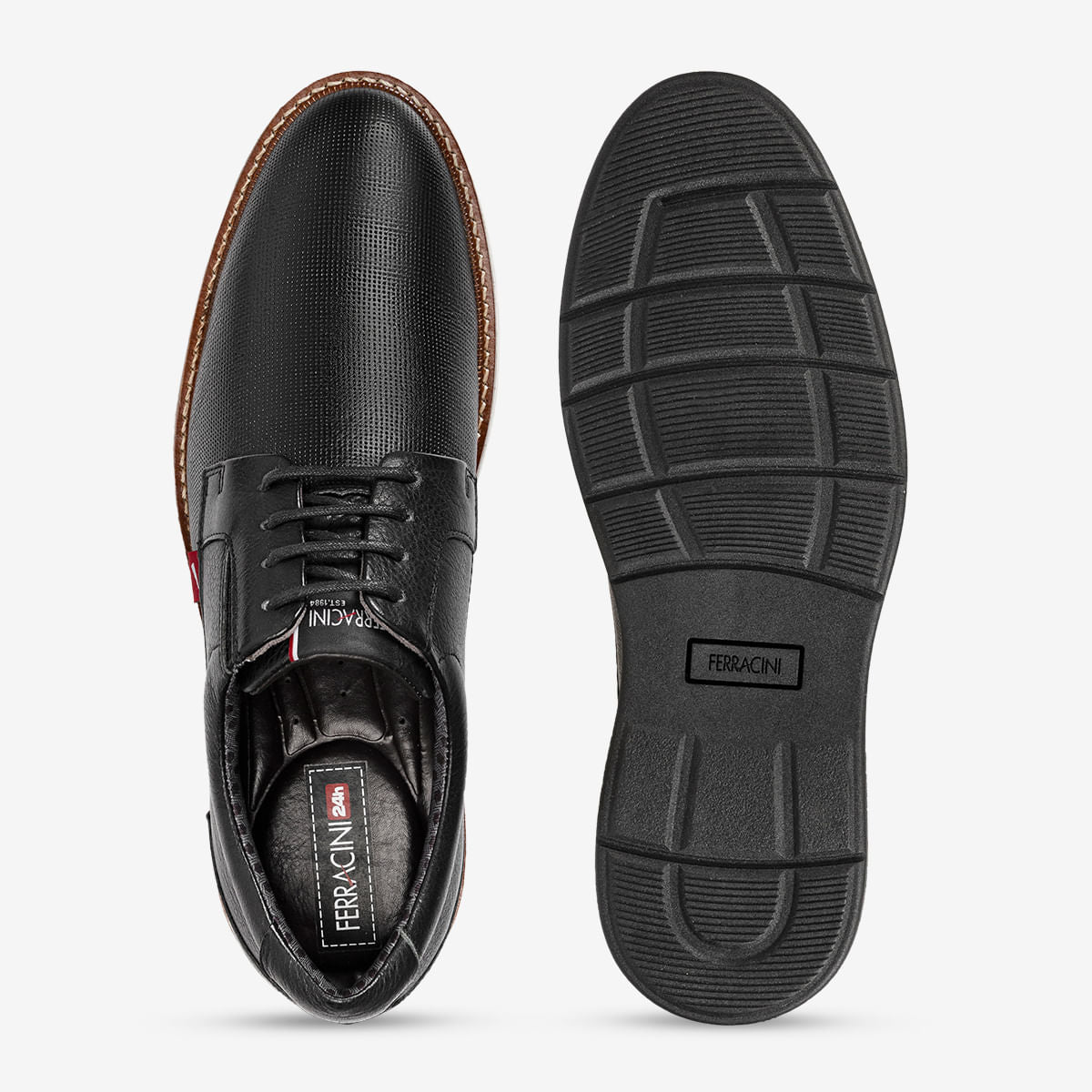 Sapato Masculino de Couro Preto Kingston| Ferracini - Image 3