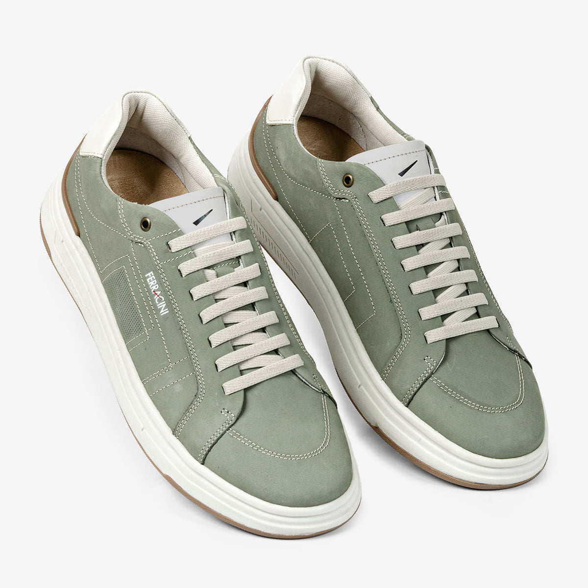 Tênis Masculino de Couro Verde Militar Locker | Ferracini - Image 3